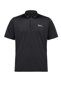 Jack Wolfskin Delgami Polo Erkek Outdoor Tişört Siyah