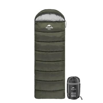 Naturehike U350 Zarf Tarzı Kapüşonlu Uyku Tulumu Haki