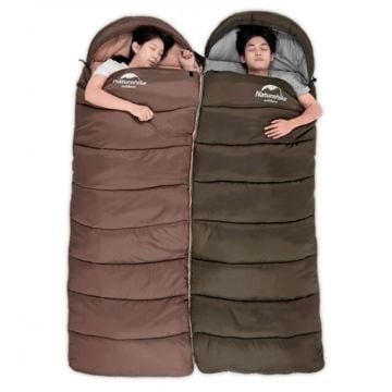 Naturehike U250S Zarf Tarzı Kapüşonlu Uyku Tulumu Kahverengi