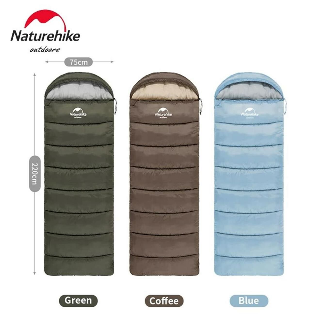 Naturehike U250 Zarf Tarzı Kapüşonlu Uyku Tulumu Kahverengi