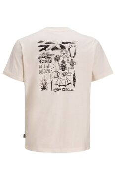 Jack Wolfskin Discover Erkek Outdoor Tişört Beyaz