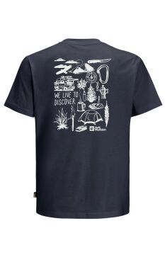 Jack Wolfskin Discover Erkek Outdoor Tişört Lacivert