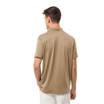 Jack Wolfskin Travel Polo Erkek Outdoor Tişört Kahve