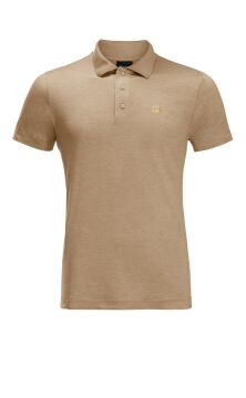 Jack Wolfskin Travel Polo Erkek Outdoor Tişört Kahve