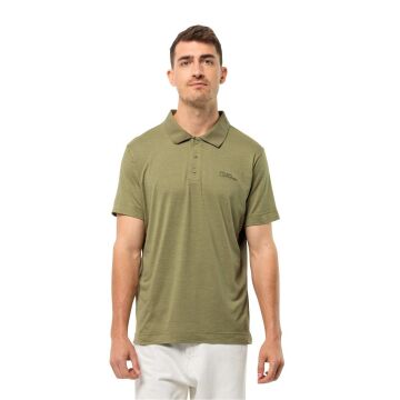 Jack Wolfskin Travel Polo Erkek Outdoor Tişört Yeşil