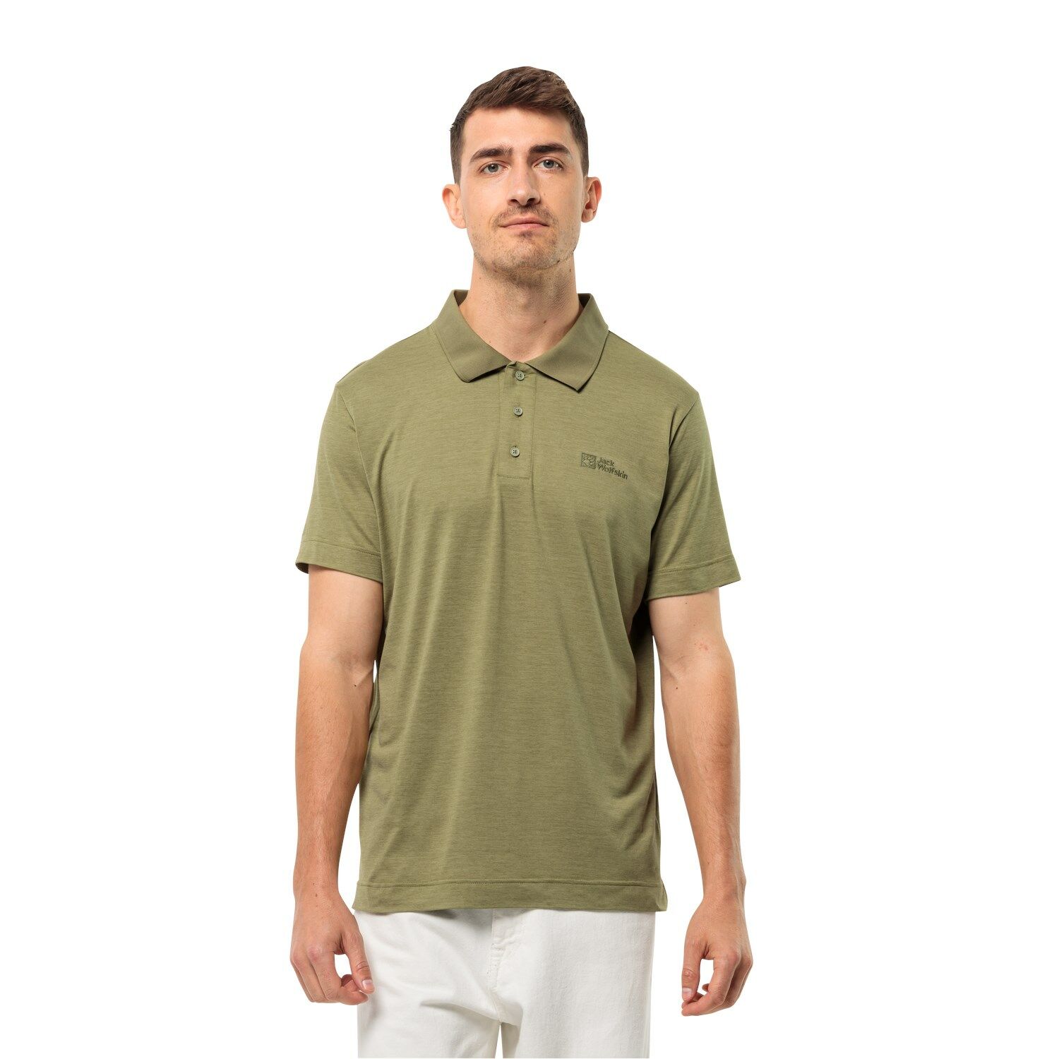 Jack Wolfskin Travel Polo Erkek Outdoor Tişört Yeşil