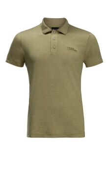 Jack Wolfskin Travel Polo Erkek Outdoor Tişört Yeşil