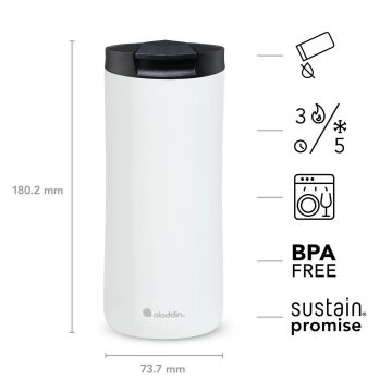 Aladdin Urban Thermavac Paslanmaz Çelik Termos Bardak 0.35Lt Beyaz