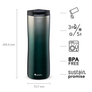 Aladdin Urban Thermavac Paslanmaz Çelik Termos Bardak 0.47Lt Yeşil