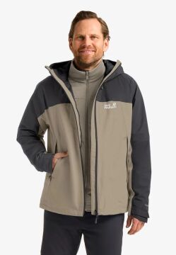 Jack Wolfskin Wild Places 3in1 Erk Bej Out. Ceket