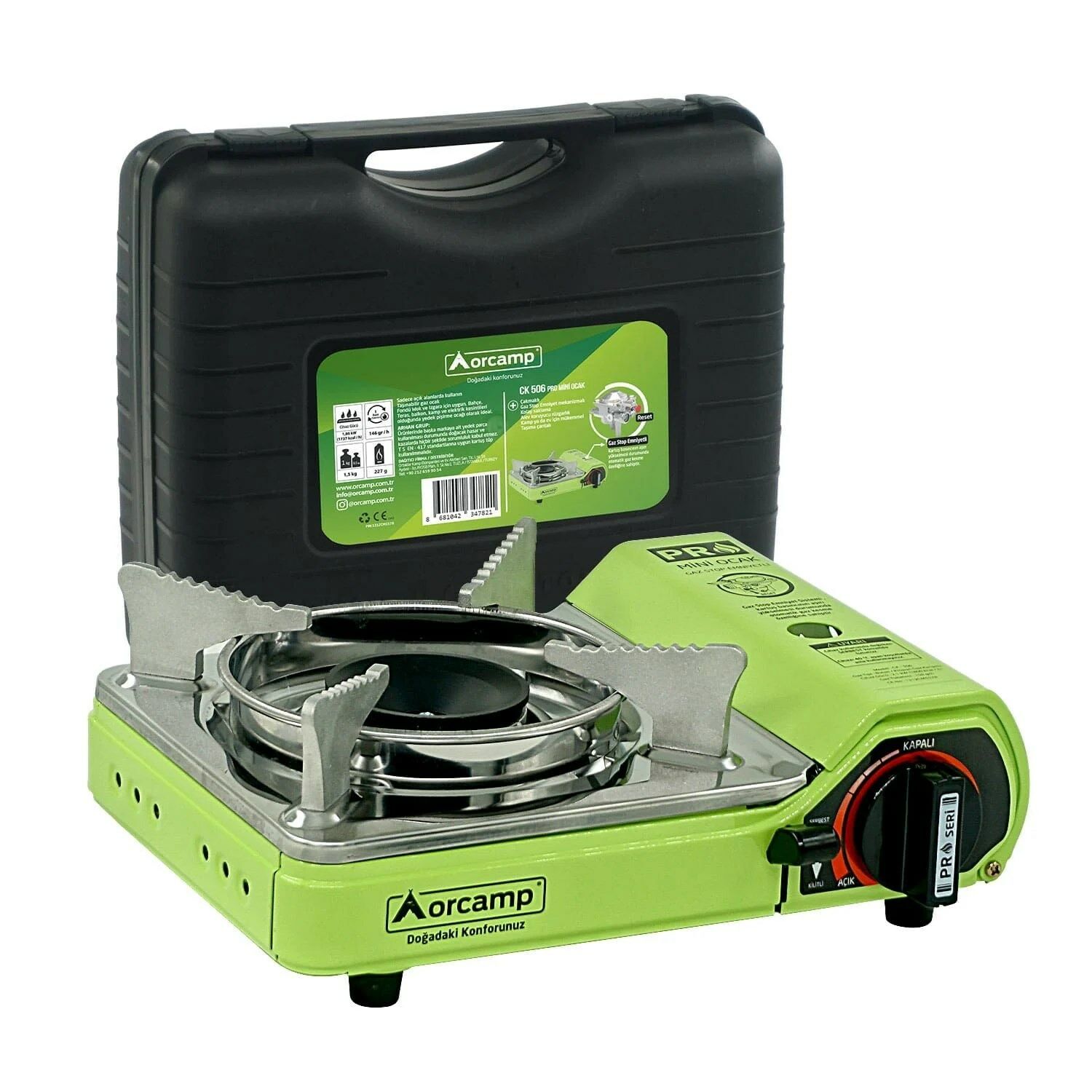 Orcamp CK-506 / Tekli Poratif Ocak Mini Yeşil