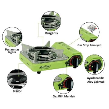 Orcamp CK-506 / Tekli Poratif Ocak Mini Yeşil
