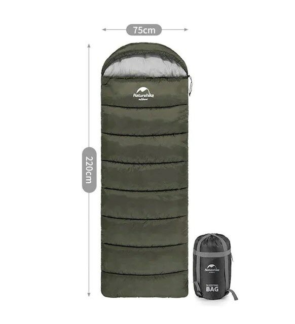 Naturehike U250 Kahverengi Zarf Tarzı Kapüşonlu Uyku Tulumu