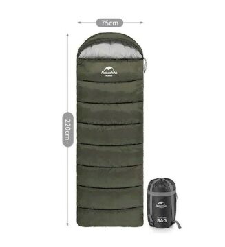 Naturehike U250 Kahverengi Zarf Tarzı Kapüşonlu Uyku Tulumu