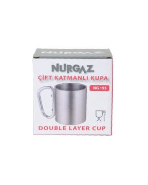 Nurgaz Campout Çift Katmanlı Kupa Karabinalı