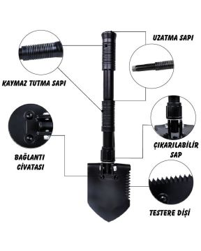 NURGAZ Mini Katlanır Kürek